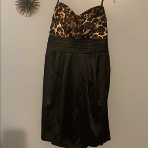 Strapless, animal print dress, size 18w